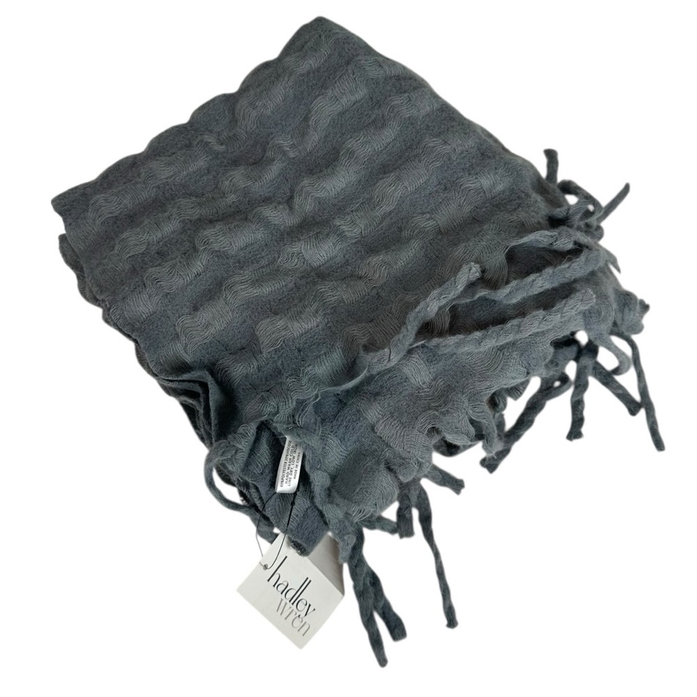 HADLEY WREN Grey Super Soft Textured Scarf